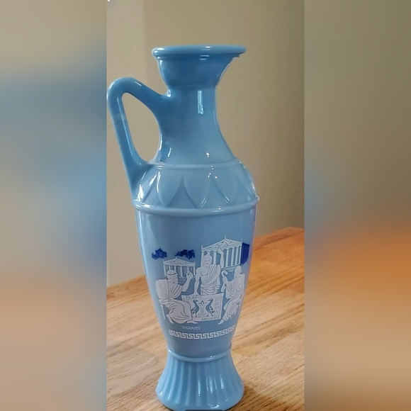 Jim Beam Other - Vintage 1961 Jim Beam Blue Milk Bottle Grecian Motif